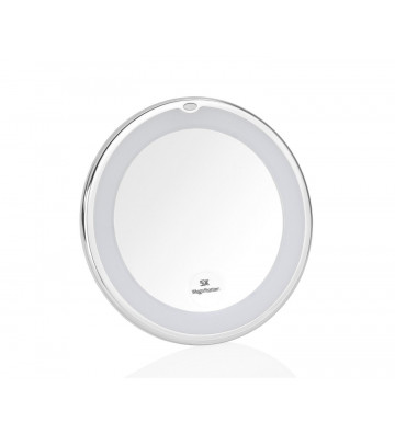 Bathroom magnifier mirror with led light and suction cup Ø18x20 cm - Andrea House - Nardini Forniture
