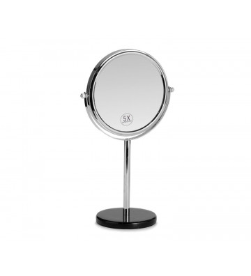 Magnifying mirror with black marble base