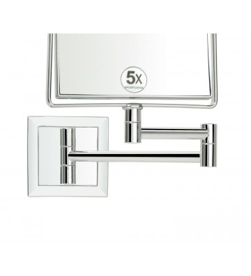 Square wall mirror with 15x15cm magnification