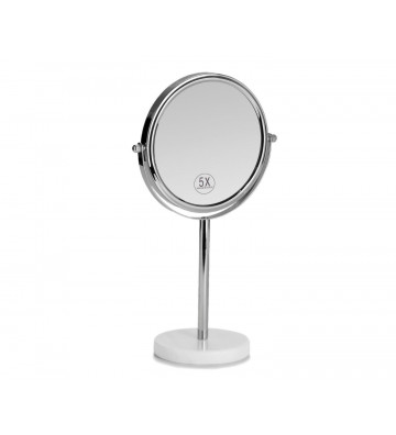 Specchio ingranditore con base in marmo bianco Ø20x34 cm - Andrea House - Nardini Forniture