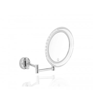 Wall mirror with magnification and led light Ø19,5cm