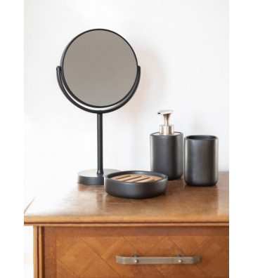 Specchio ingranditore nero Ø17cm - Andrea House - Nardini Forniture