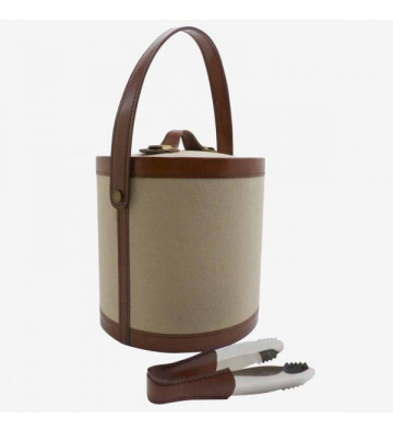 Portable Glacette in canvas and leather 20x22cm - Nardini Forniture