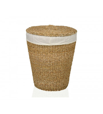 Linen basket in round algae Ø50x52 cm