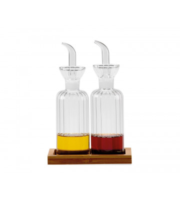 Oil and vinegar set with wooden tray - Andrea House - Nardini Forniture