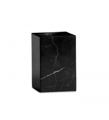 Black marble brush holder 7x10,5 cm - Andrea House - Nardini Forniture