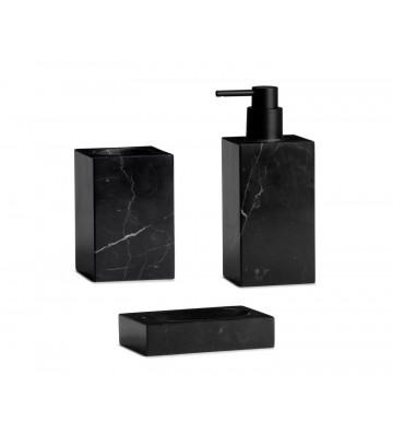 Porta spazzolino di marmo nero 7x10,5 cm - Andrea House - Nardini Forniture