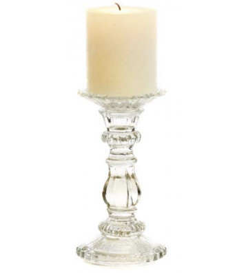 Transparent glass candle holder 16,5cm - Goodwill - Nardini Forniture