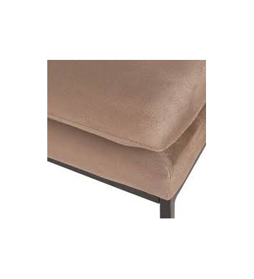 Bench 122cm in dark beige suede fabric