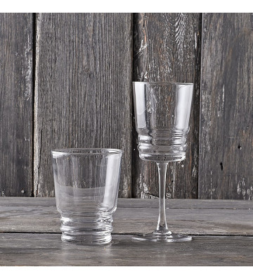 Wine Glass Transparent Glass Rings 270ml - Nardini Forniture