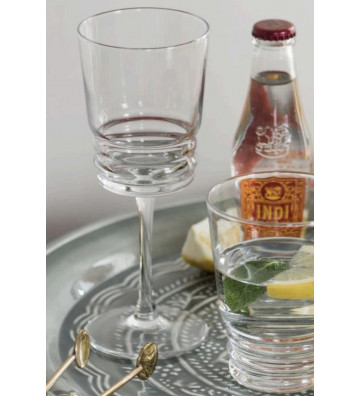 Wine Glass Transparent Glass Rings 270ml - Nardini Forniture