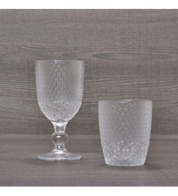 Bicchiere acqua in vetro lavorato trasparente 300ml - Nardini