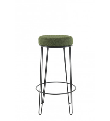 Alice stool in green bouclè Ø41x73cm - Light&Living - Nardini Forniture
