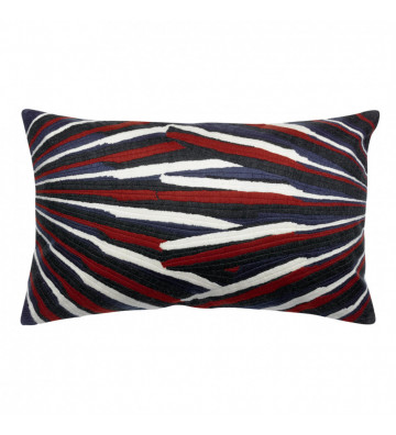 Rectangular cushion Sasha blue, red, black and white 40x65cm