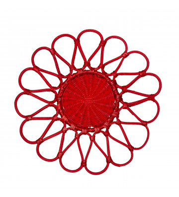 Rattan Towel Red Flower Ø39cm - Nardini Forniture