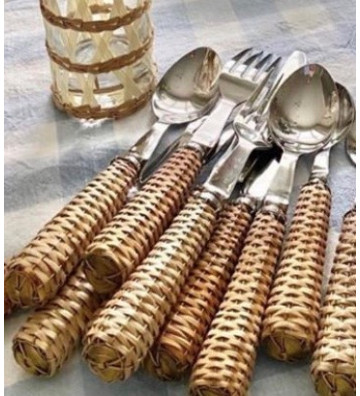 Set 18pz cutlery fruit rattan and silver - Nardini Forniture