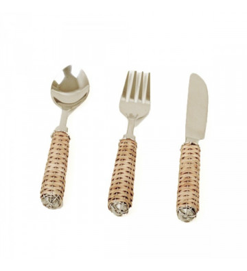 Set 18pz cutlery fruit rattan and silver - Nardini Forniture