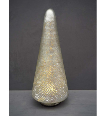 Decorative tree in frosted glass with led 38x15cm