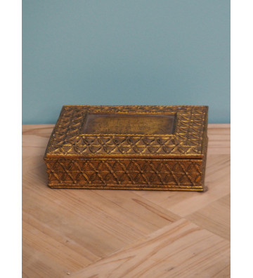 Aged gold resin box 4,7x11x15cm