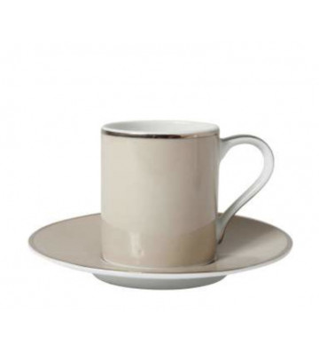 Tazza caffè ginger beige filo argento 10cl - Cote Table - Nardini Forniture