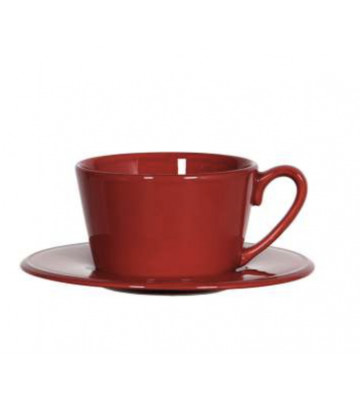 Teacup with red saucer 37.5cl - Cote table - Nardini Forniture