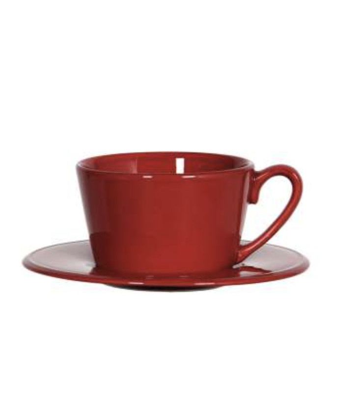 Tazza da thè con piattino rossa 37.5cl - Cote table - Nardini Forniture