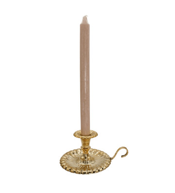 Gold candle holder with saucer 14x5.5cm - Nardini Forniture