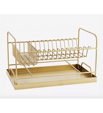 Plate drainer in gold iron 39x25x23cm
