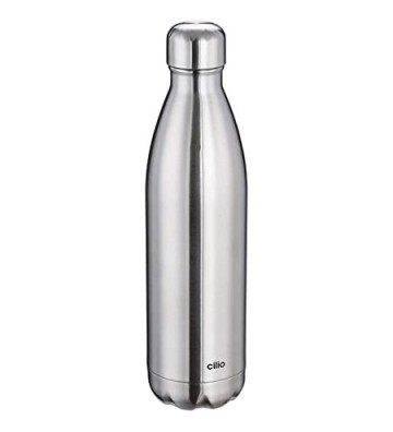 0.75L round silver stainless steel thermo bottle