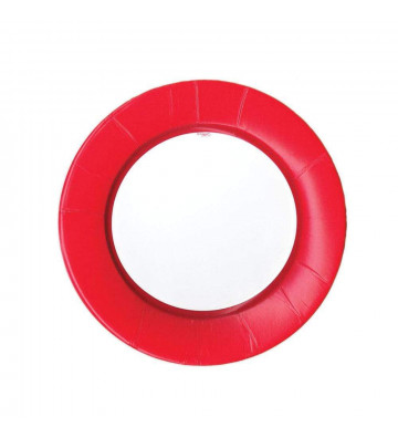 Round paper plate fantasy edge red - 8pz - Caspari - Nardini Forniture