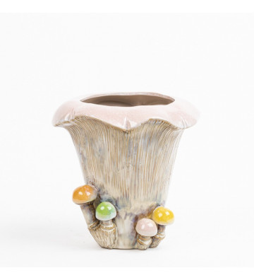 Fungus vase with coloured mushrooms H23x23,5cm - Nardini Forniture