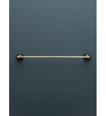 Wall towel holder black steel and brass - Chehoma - Nardini Forniture
