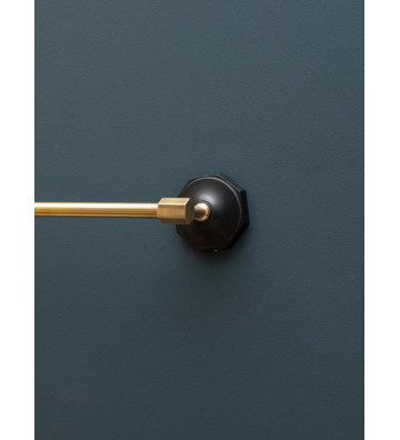 Wall towel holder black steel and brass