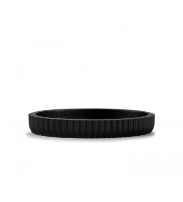 Striped black soap dish 13,5x9cm - Andrea House - Nardini Forniture