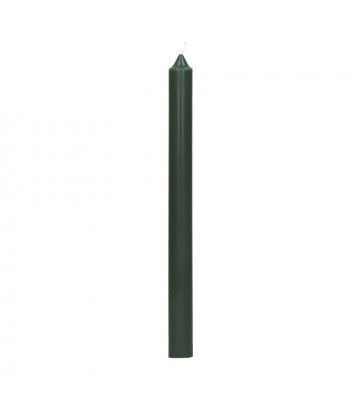 Long dark green candle H25cm