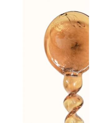 Orange glass spiral coffee spoon 12.5 x 2,5cm - Nardini Forniture