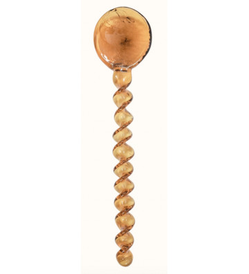 Orange glass spiral coffee spoon 12.5 x 2,5cm - Nardini Forniture