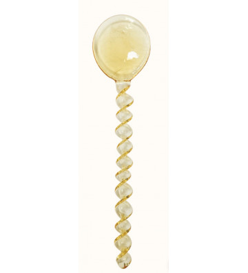 Spiral coffee spoon in yellow glass 12.5 x 2,5cm - Nardini Forniture