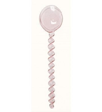Spiral coffee spoons in pink glass 12.5 x 2,5cm - Nardini Forniture