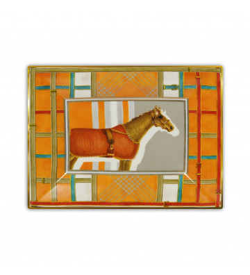 Horses Orange rectangular valet tray - Baci Milano