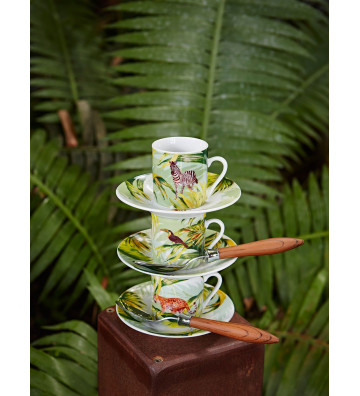Set of 6 Bahia jungle coffee cups