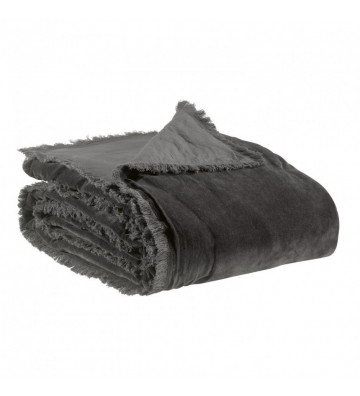 Gray velvet padded double bedspread 260x260cm