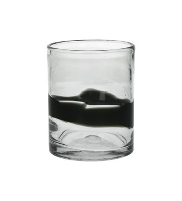 Bicchiere da acqua in vetro con decoro nero 8xH10cm