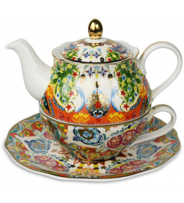 Modular teapot / cup in multicolor porcelain - Baci Milano