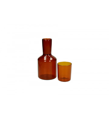 Caraffe with single orange glass - Pomax - Nardini Forniture