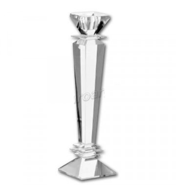 Naxos glass candle holder 7.5x7,5xH28cm - Nardini Forniture