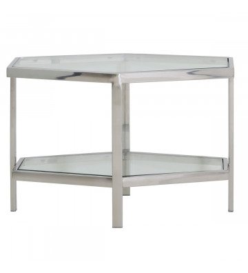 Coffe Table Maulo in silver and glass 2 floors - Nardini Forniture