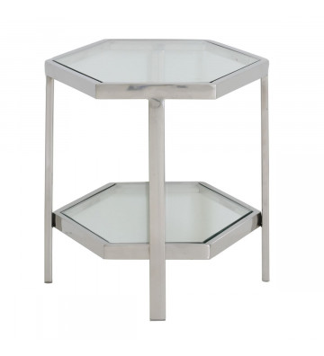 Coffe Table Maulo in silver and glass 2 floors - Nardini Forniture
