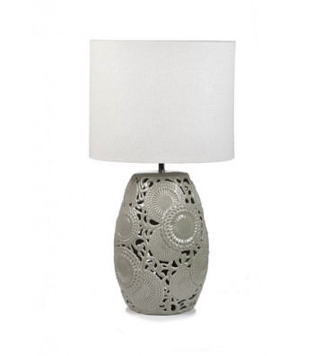 Lampada in ceramica grigia traforata 35x65cm - Nardini Forniture