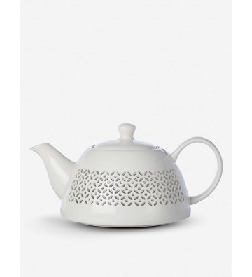 White porcelain teapot with perforated pattern 24x15xH12cm - Pols Potten - Nardini Forniture